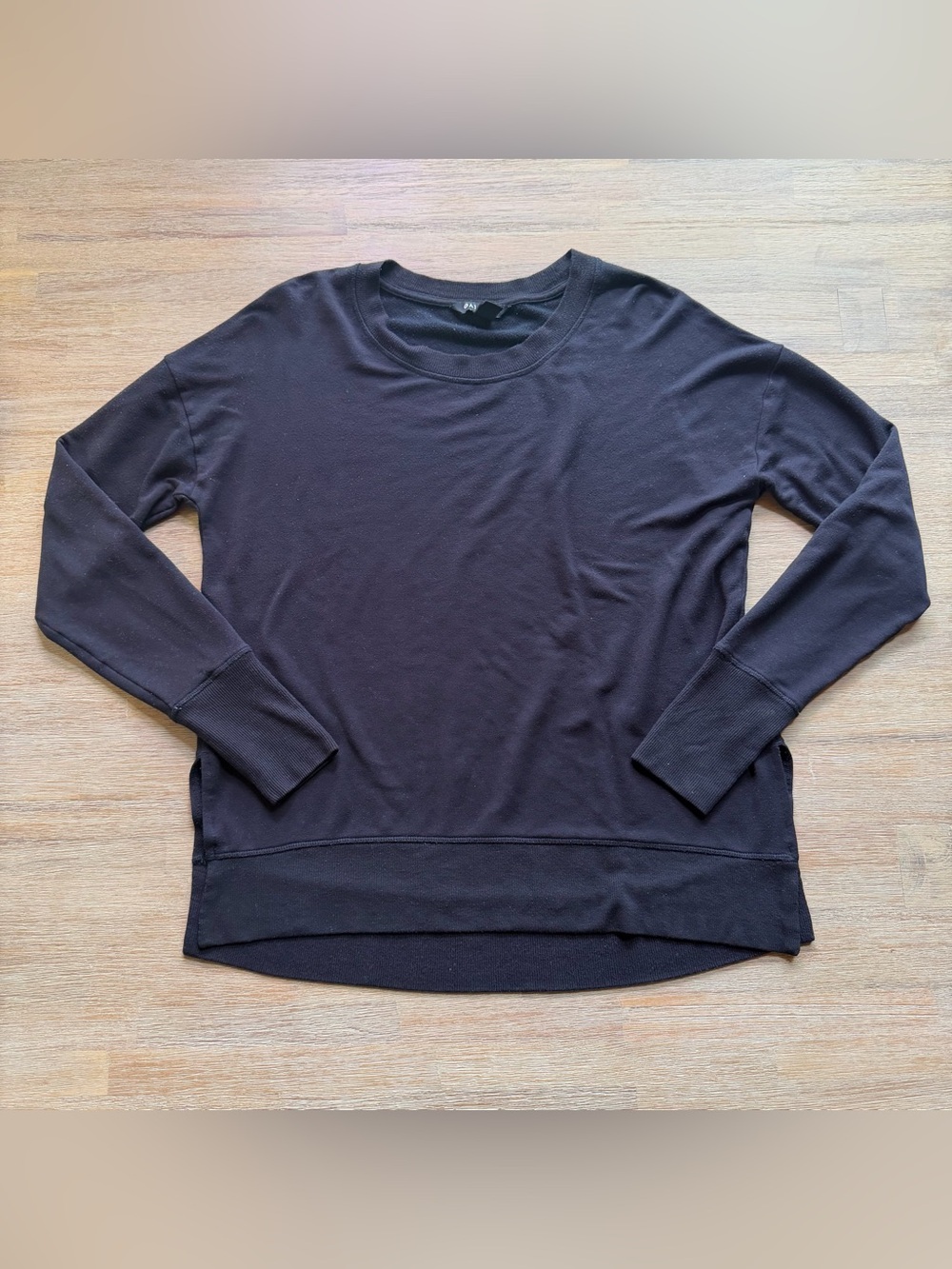 Athleta | Black Long Sleeve Coaster Luxe  Crewneck Pullover Tunic | S
